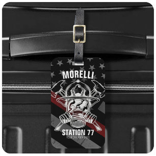 Étiquette À Bagage Nom personnalisé Pompier Station du service d'ince