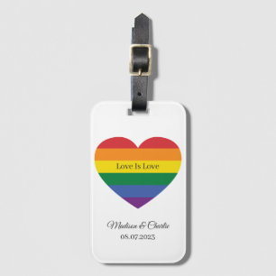 Étiquette À Bagage Nom personnalisé Rainbow Heart