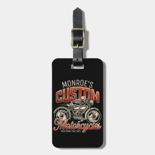 Étiquette À Bagage Nom personnalisé Skeleton Motorcycle Boutique