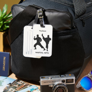 Étiquette À Bagage Nom personnalisé, texte et couleur Arts martiaux