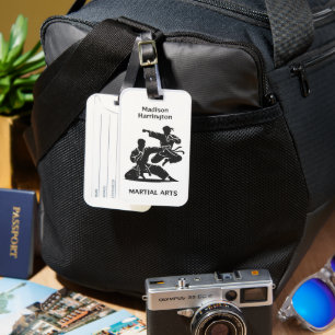 Étiquette À Bagage Nom personnalisé, texte et couleur Arts martiaux