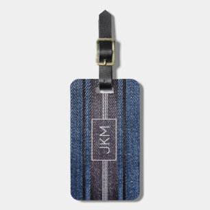 Étiquette À Bagage Nom simple et élégant du monogramme du Voyageur De