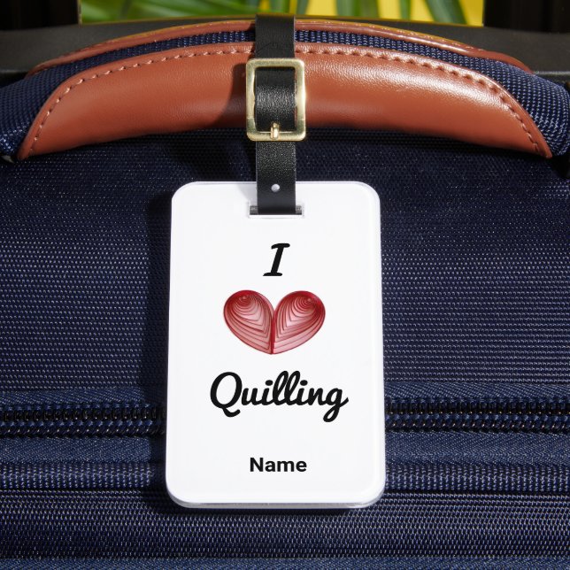 Étiquette À Bagage Nom sur, I (coeur) Quilling, étiquette de bagage (Insitu Rectoal 2)