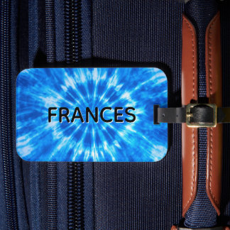 Étiquette À Bagage Nom Tie Dye Bleu