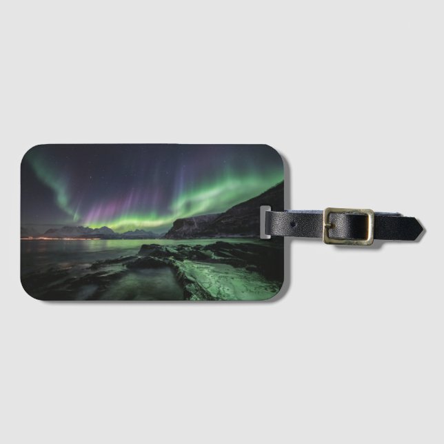 Étiquette À Bagage Northern Lights Norvège (Devant Horizontal)
