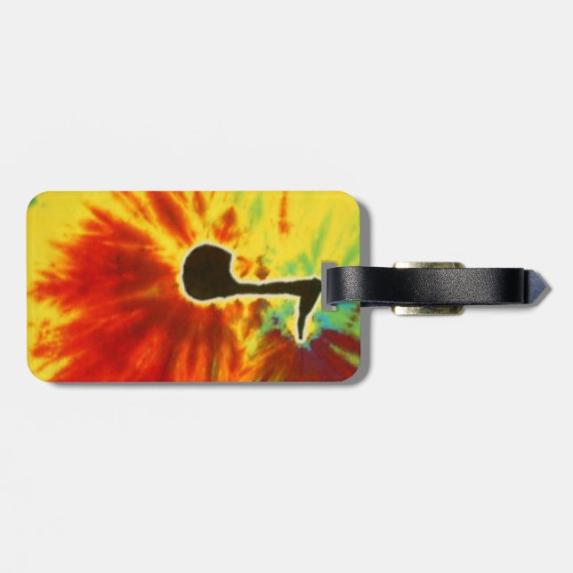 Étiquette À Bagage Note de musique Tie Dye étiquette de bagage unique (Dos horizontal)