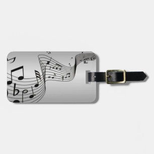 Étiquette À Bagage Notes musicales sur Argent