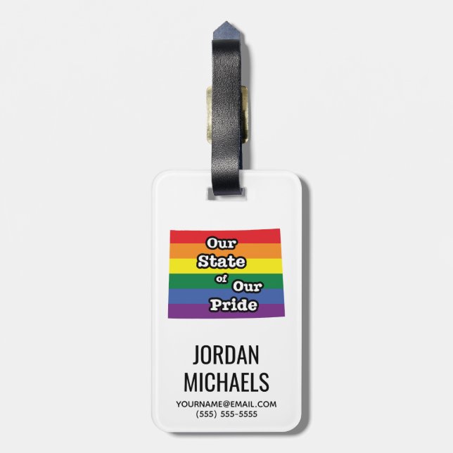 Étiquette À Bagage Notre État de notre fierté| Wyoming (Dos Vertical)