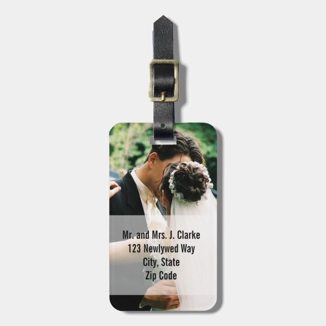 Étiquette À Bagage Nouveaux mariés épousant les étiquettes de bagage (Devant Vertical)