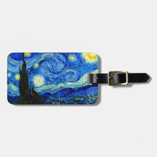 Étiquette À Bagage Nuit étoilée par Van Gogh (Devant horizontal)