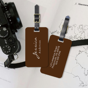 Étiquette À Bagage Numéro d'adresse du script moderne Bagage