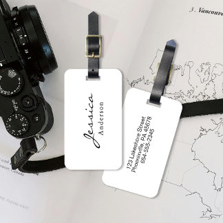 Étiquette À Bagage Numéro d'adresse du script moderne Bagage