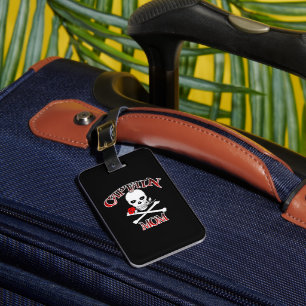 Étiquette À Bagage Numéro de bagage du capitaine Maman (Rose)