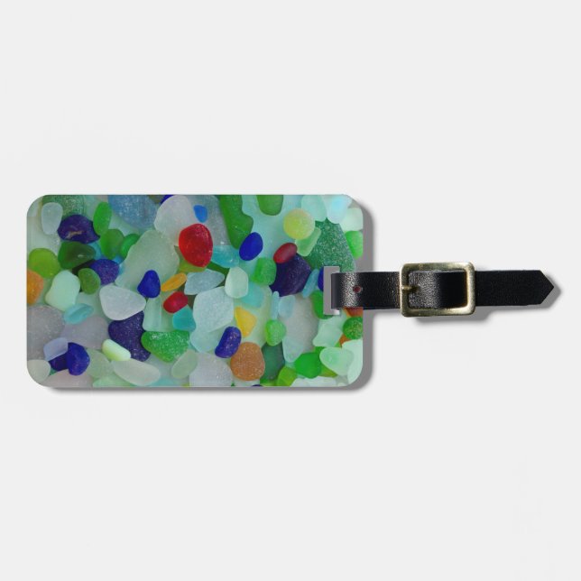 Étiquette À Bagage Océan, plage, verre de mer, verre de plage (Devant horizontal)