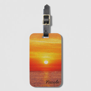 Étiquette À Bagage Ocean Sunset Summer Beach Waves personnalisé