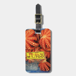 Étiquette À Bagage Octopus Tako た こ marché de poisson Tsukiji, Tokyo,