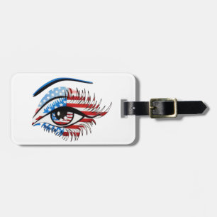 Étiquette À Bagage Oeil de drapeau américain, Clipart de sublimation