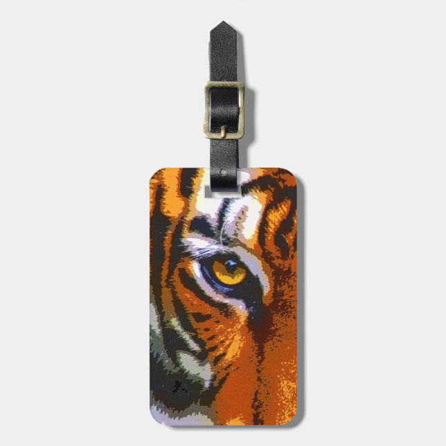 ÉTIQUETTE À BAGAGE OEIL DE TIGRE (Devant Vertical)