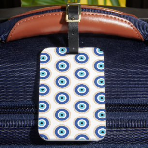 Étiquette À Bagage Oeil mal grec dans la clé grecque