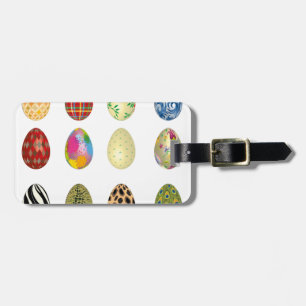 Étiquette À Bagage oeufs de pâques colorés