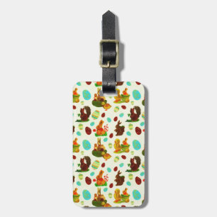 Étiquette À Bagage Oeufs de Pâques vintages Jardin Poussins Bunny