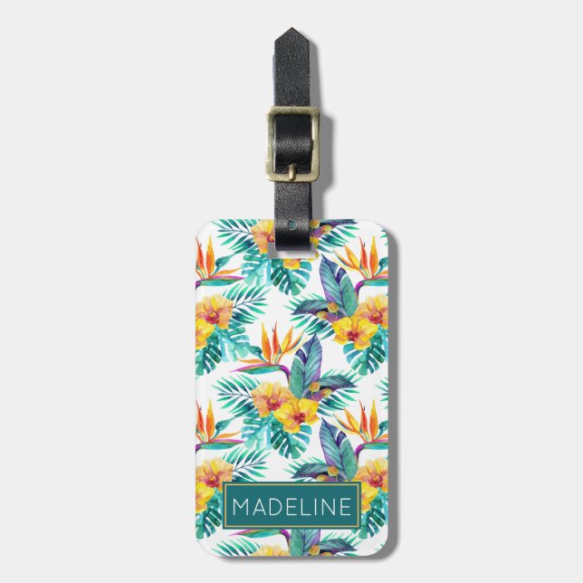 Étiquette À Bagage Oiseau nommé fait sur commande du paradis et du (Devant Vertical)