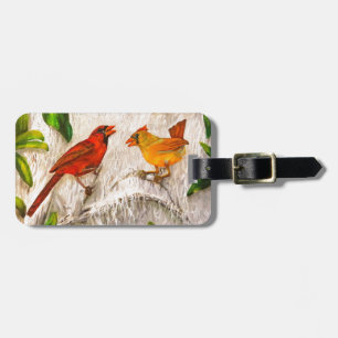 Étiquette À Bagage Oiseaux cardinaux