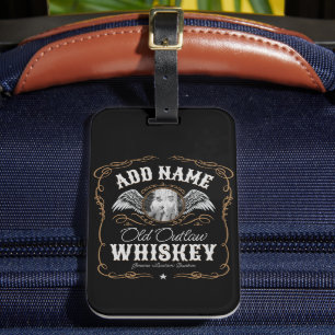 Étiquette À Bagage Old Moonshine Whiskey Étiquette AJOUTER PHOTO Nom 