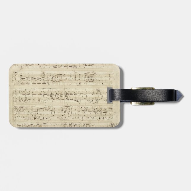 Étiquette À Bagage Old Music Notes (Dos horizontal)