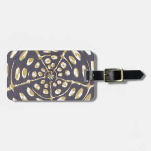 Étiquette À Bagage Olive Green Polka Point Radial Motif Art Imprimer