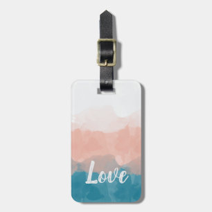 Étiquette À Bagage Ombre rose et bleu amour dégradant