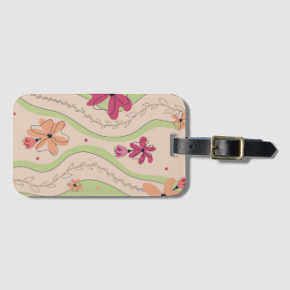 Étiquette À Bagage Ondes florales