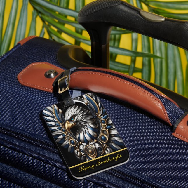 Étiquette À Bagage Or Bleu Et Aigle D'Argent (Insitu Rectoal 1)