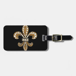 Étiquette À Bagage Or de personnaliser de Fleur De Lis Flor la