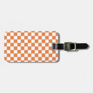 Étiquette À Bagage Orange À damiers Motif