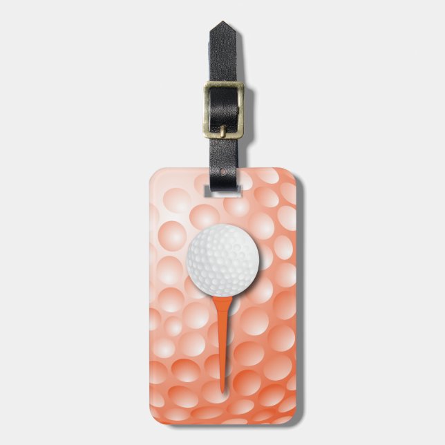Étiquette À Bagage Orange du tee de golf | (Devant Vertical)