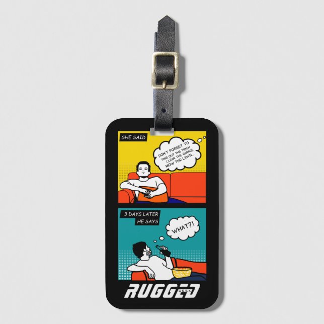 Étiquette À Bagage orange jaune bleu miel Do Rugged Geek Comics (Devant Vertical)