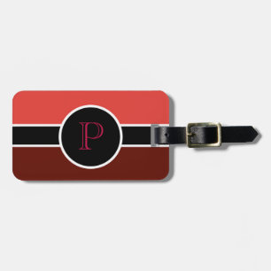 Étiquette À Bagage Orange Monogramme initial moderne sac de voyage ch