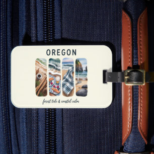 Étiquette À Bagage Oregon - Marée forestière et Calme côtier