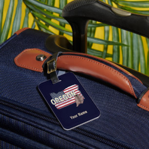 Étiquette À Bagage Oregon State États-Unis Retro Map USA Souvenir
