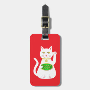 Étiquette À Bagage Oriental Lucky Cat Nom personnalisé