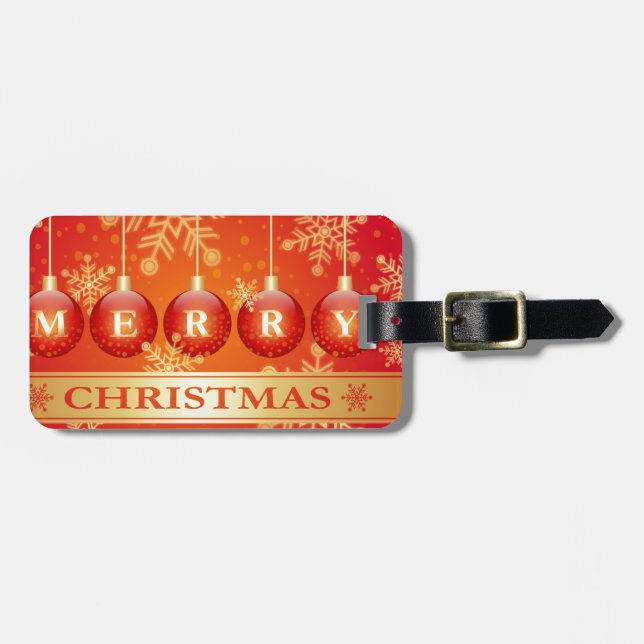 Étiquette À Bagage Ornaments rouges (Devant horizontal)