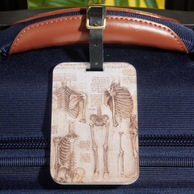 Étiquette À Bagage Os de squelette de Léonard de Vinci, anatomie huma (Insitu Rectoal 2)