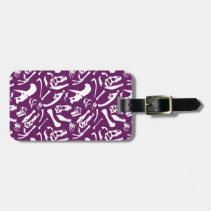 Étiquette À Bagage Os Dinosaures (Violet)