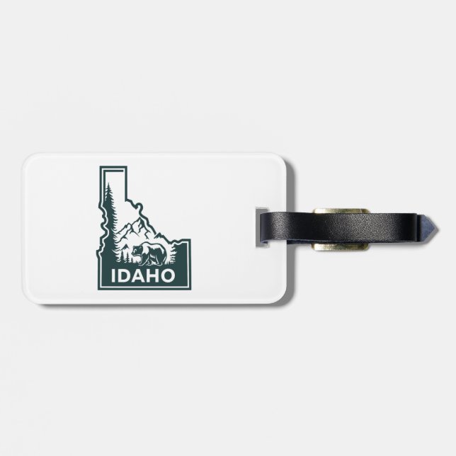 Étiquette À Bagage Ours Carte Idaho (Dos horizontal)