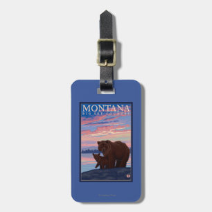 Étiquette À Bagage Ours de MontanaMomma et Vintage voyage de CUB
