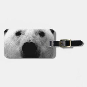 Étiquette À Bagage Ours polaire noir et blanc