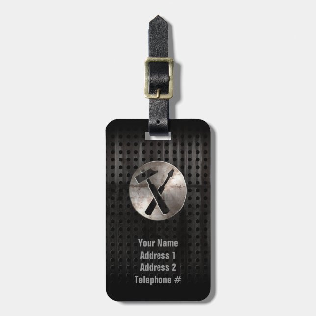 Étiquette À Bagage Outils de charpentier robuste (Devant Vertical)