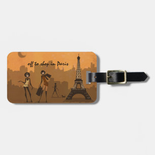 Étiquette À Bagage outre de pour faire des emplettes à Paris