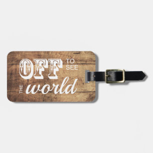 Étiquette À Bagage Outre de pour voir le monde pour le bois